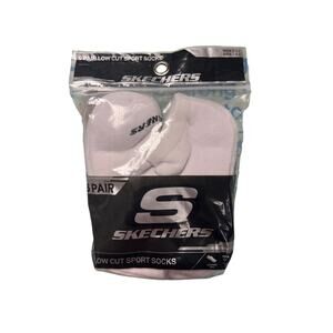 Skechers Kids 6-Pair Low Cut Sport Socks Shoe Size 9-3.5 Sock Sz 7-8.5 White New